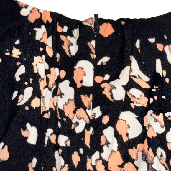 Whistles Mottled Animal Button Dress Women's Size 6 Black Pink L/S Back Zip - Picture 6 of 9